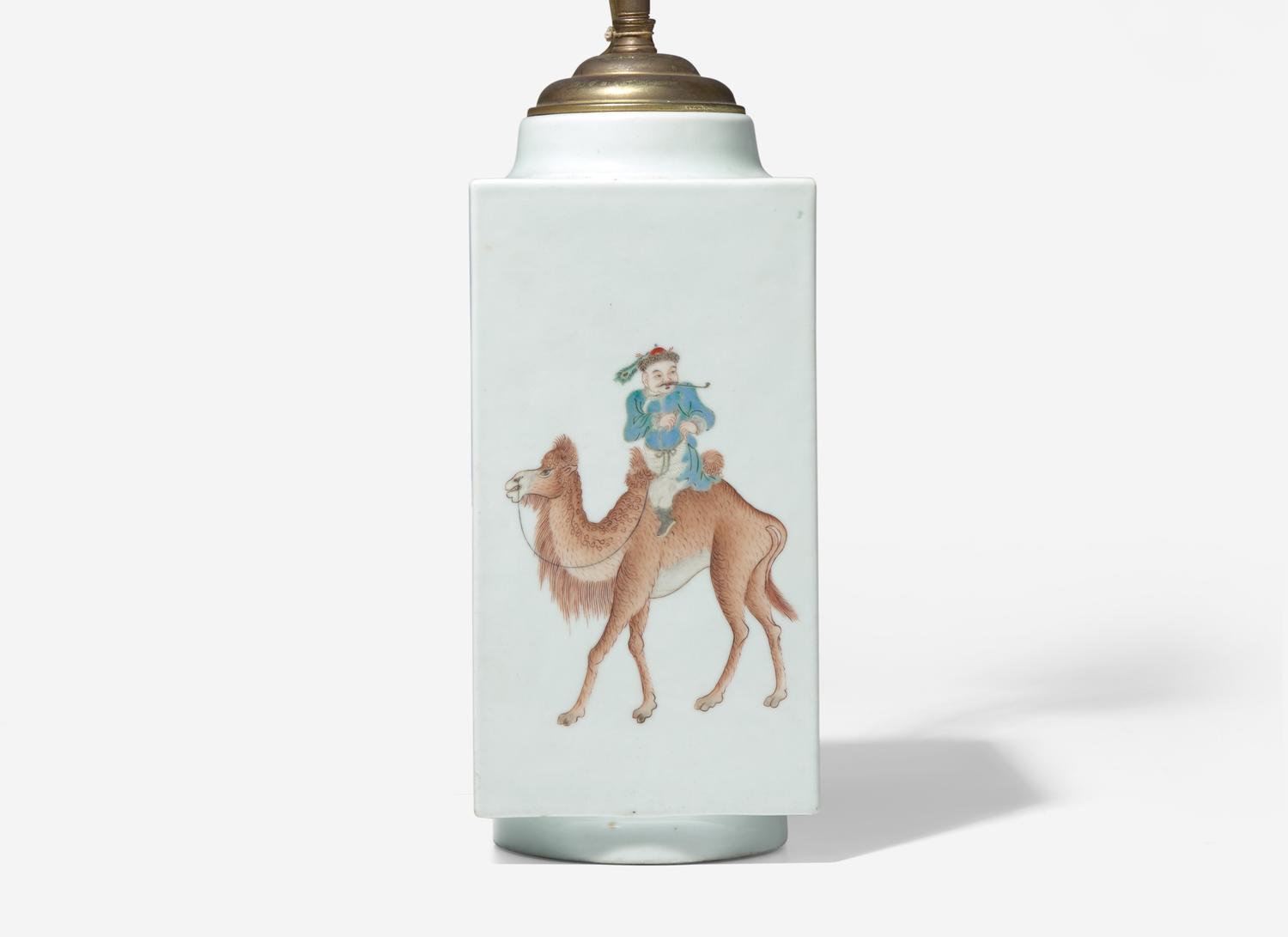A Chinese Famille Rose Decorated 'Cong' Vase