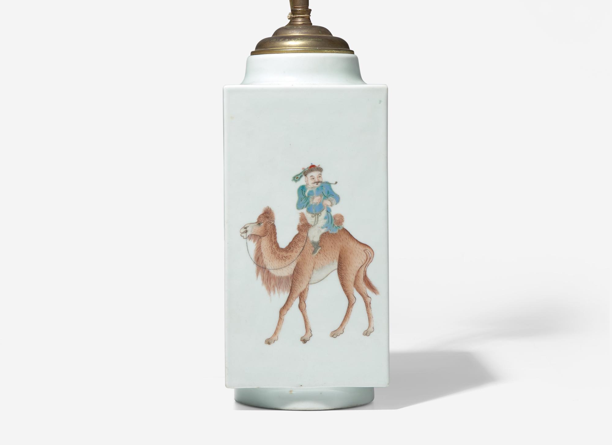 A Chinese Famille Rose Decorated 'Cong' Vase