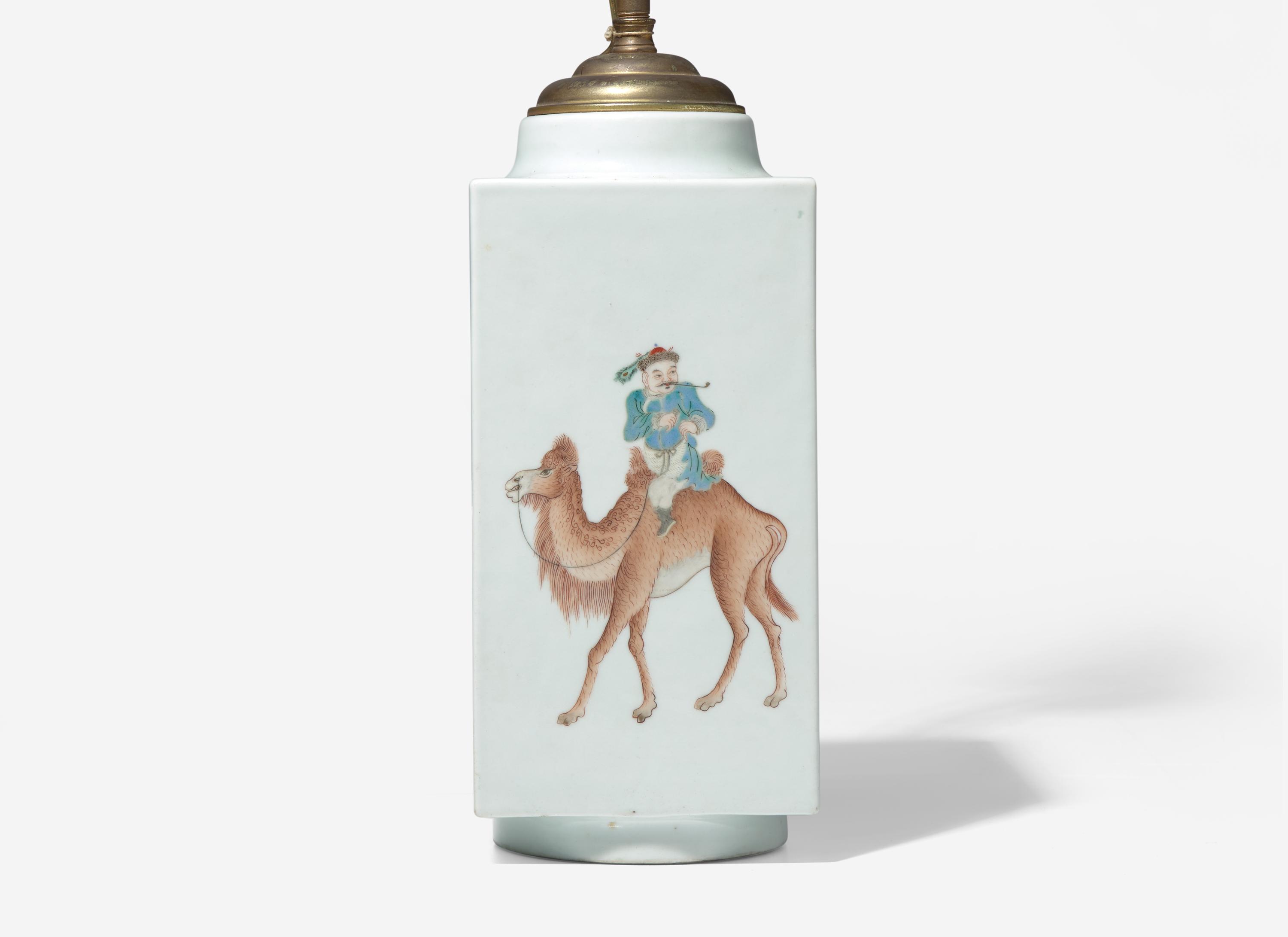 A Chinese Famille Rose Decorated 'Cong' Vase