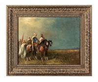 Attributed to Adolf Schreyer, (German, 1828-1899), Bedouin Horsemen