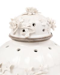 A Pair of Blanc-de-Chine Porcelain Covered Jars
