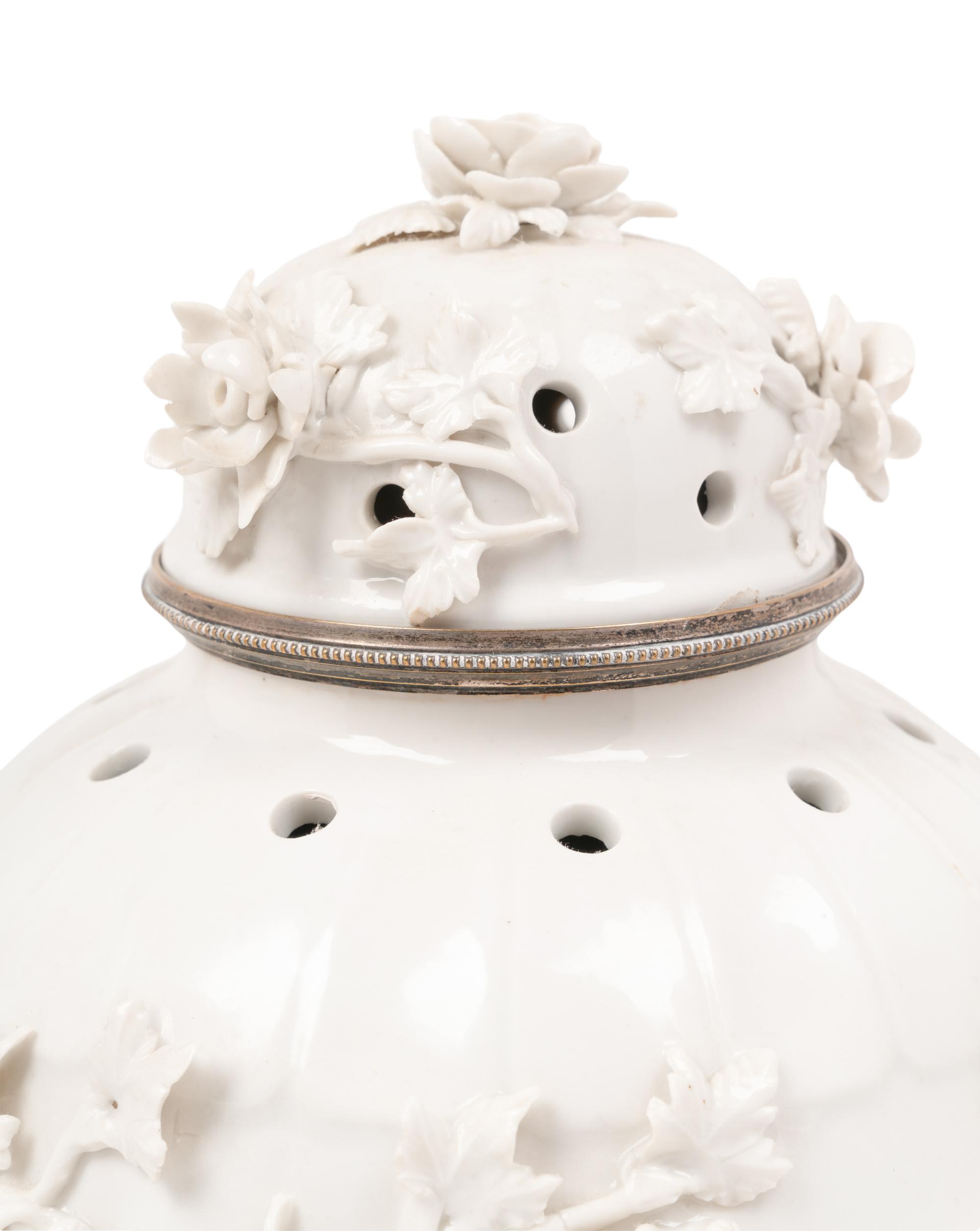 A Pair of Blanc-de-Chine Porcelain Covered Jars