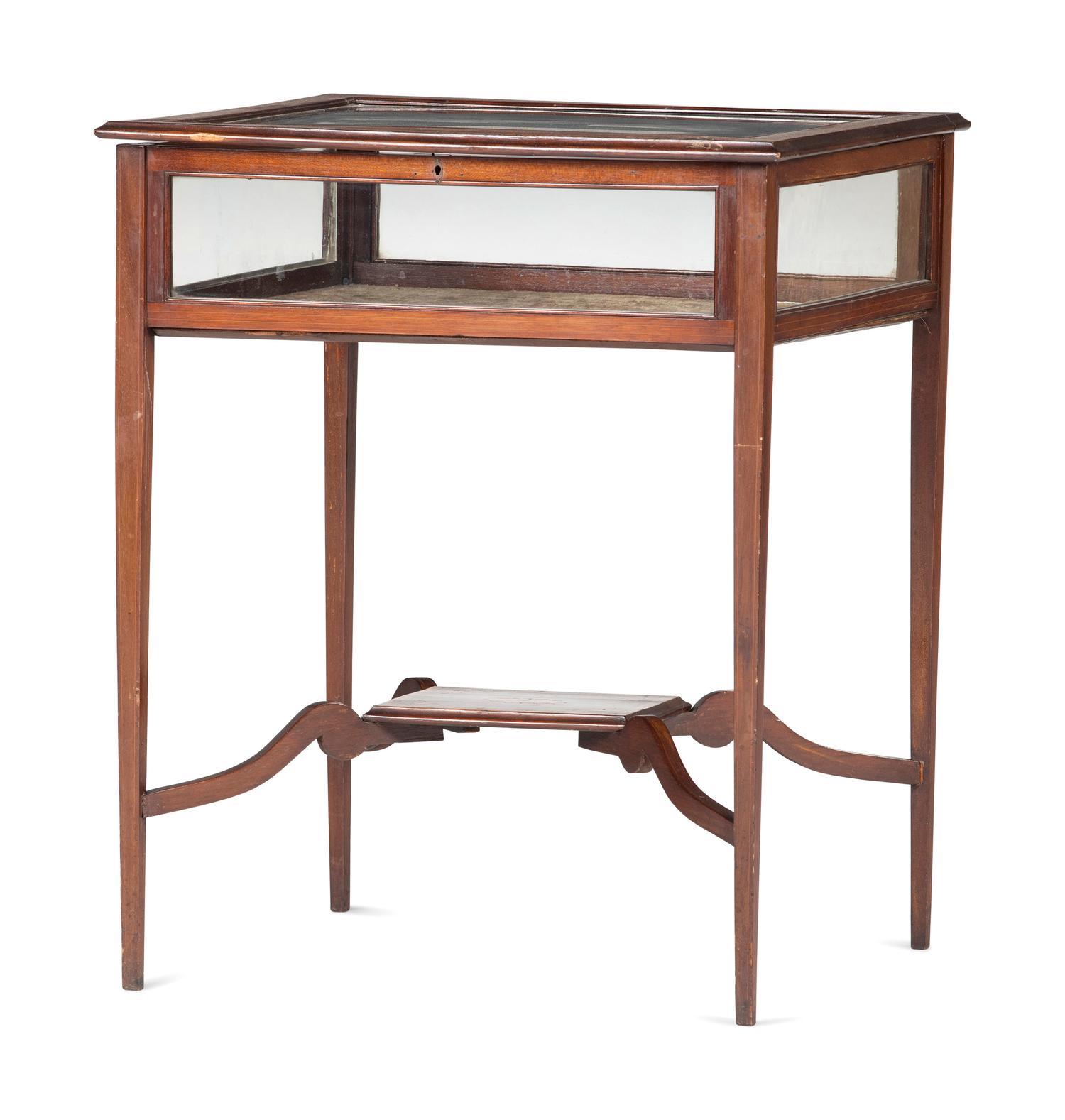 A Federal Style Inlaid Mahogany Vitrine Table