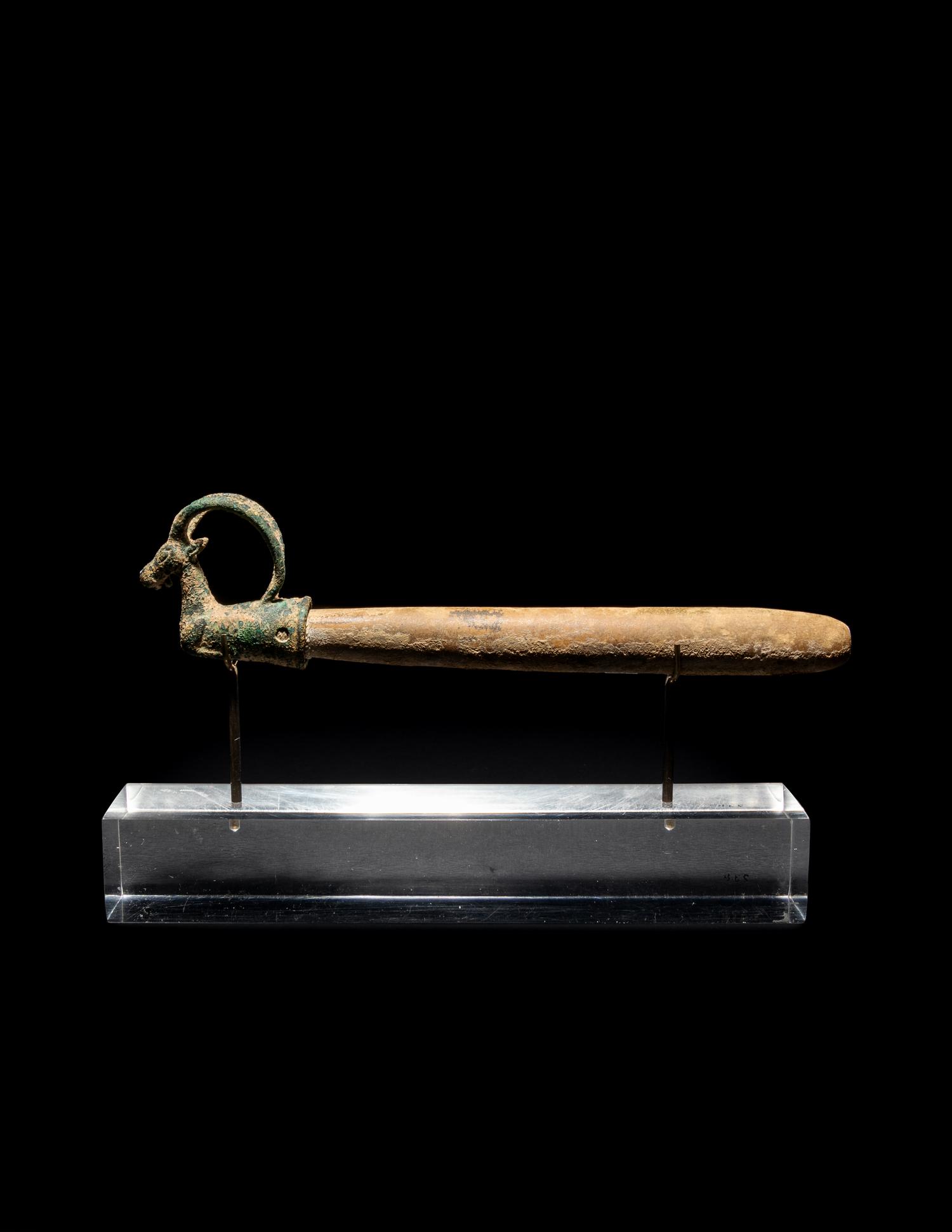 A Luristan Bronze Whetstone and Finial