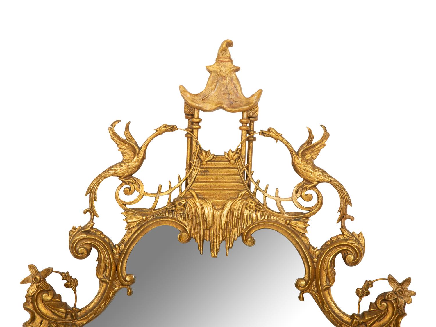 A Chinese Chippendale Style Giltwood Mirror