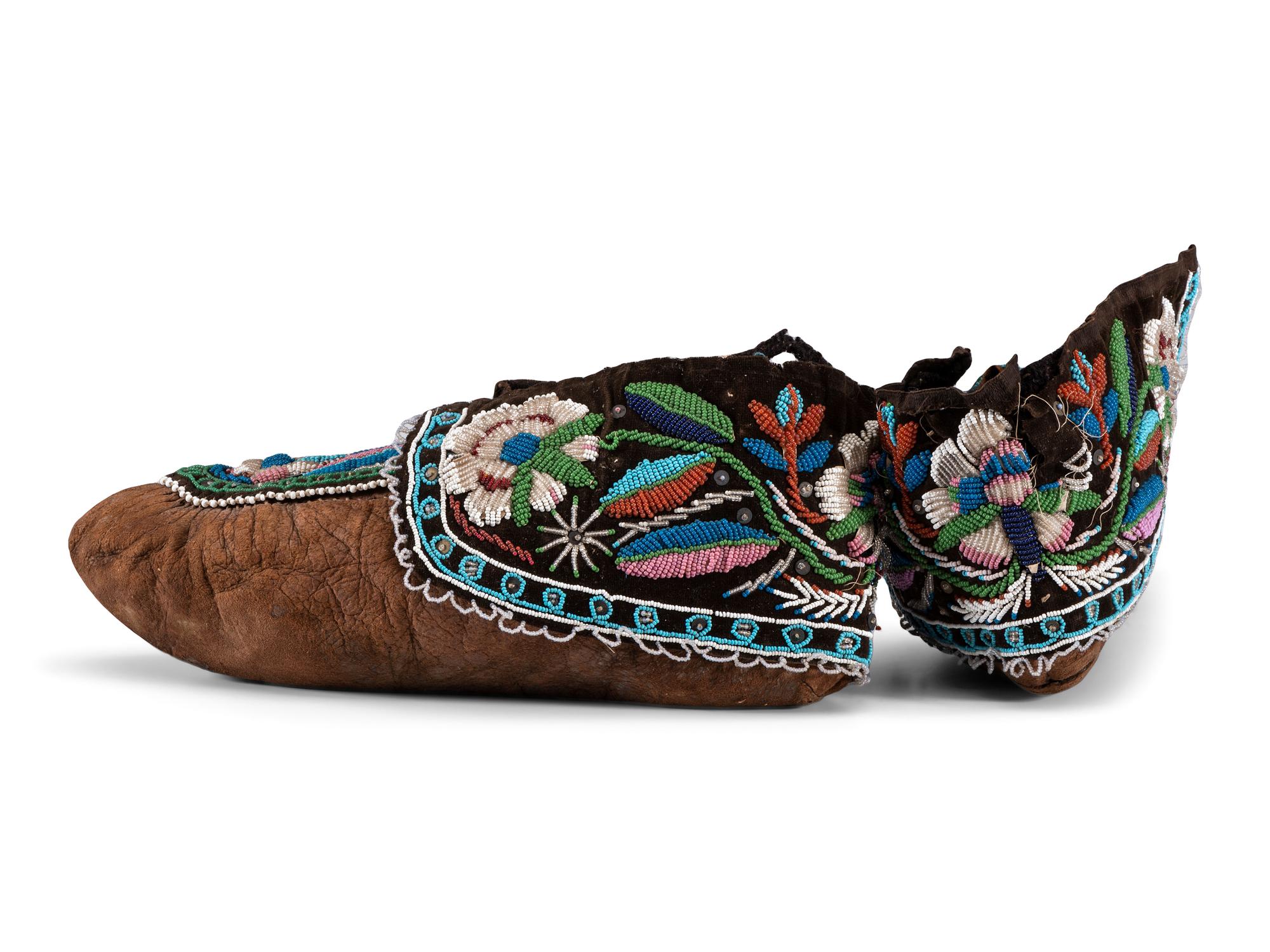 Haudenosaunee Beaded Hide Moccasins