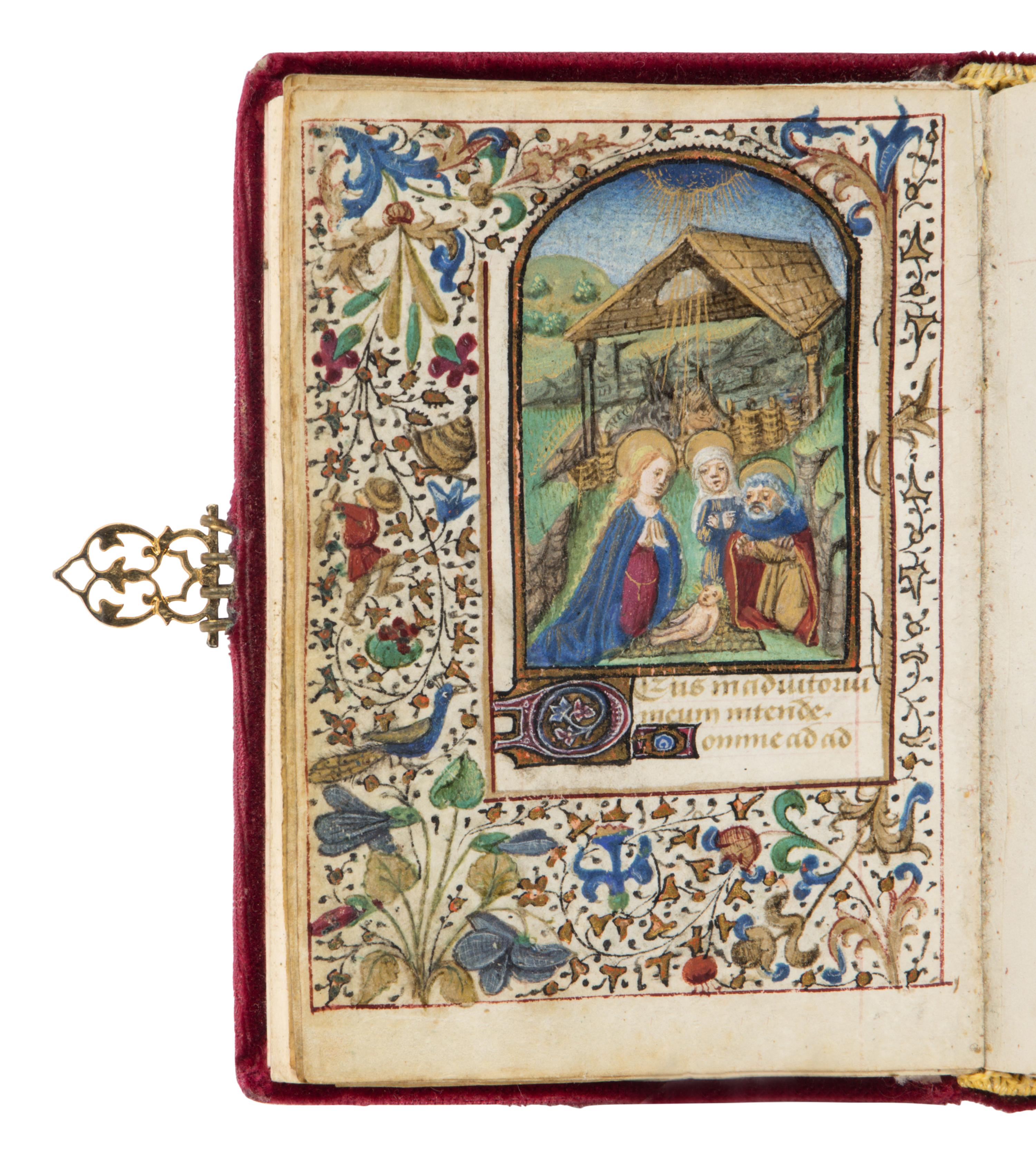 CIRCLE OF THE MASTER OF THE VIENNA ROMAN DE LA ROSE (JEAN HORTART) (Lyon, active 1412–1463) with a follower of the MASTER OF GUILLAUME LAMBERT (Lyon, active c. 1475–1500) Book of Hours (fragment), in Latin, illuminated manuscript on parchment [France, Lyon, c. 1450–1460 and 1480–1490]