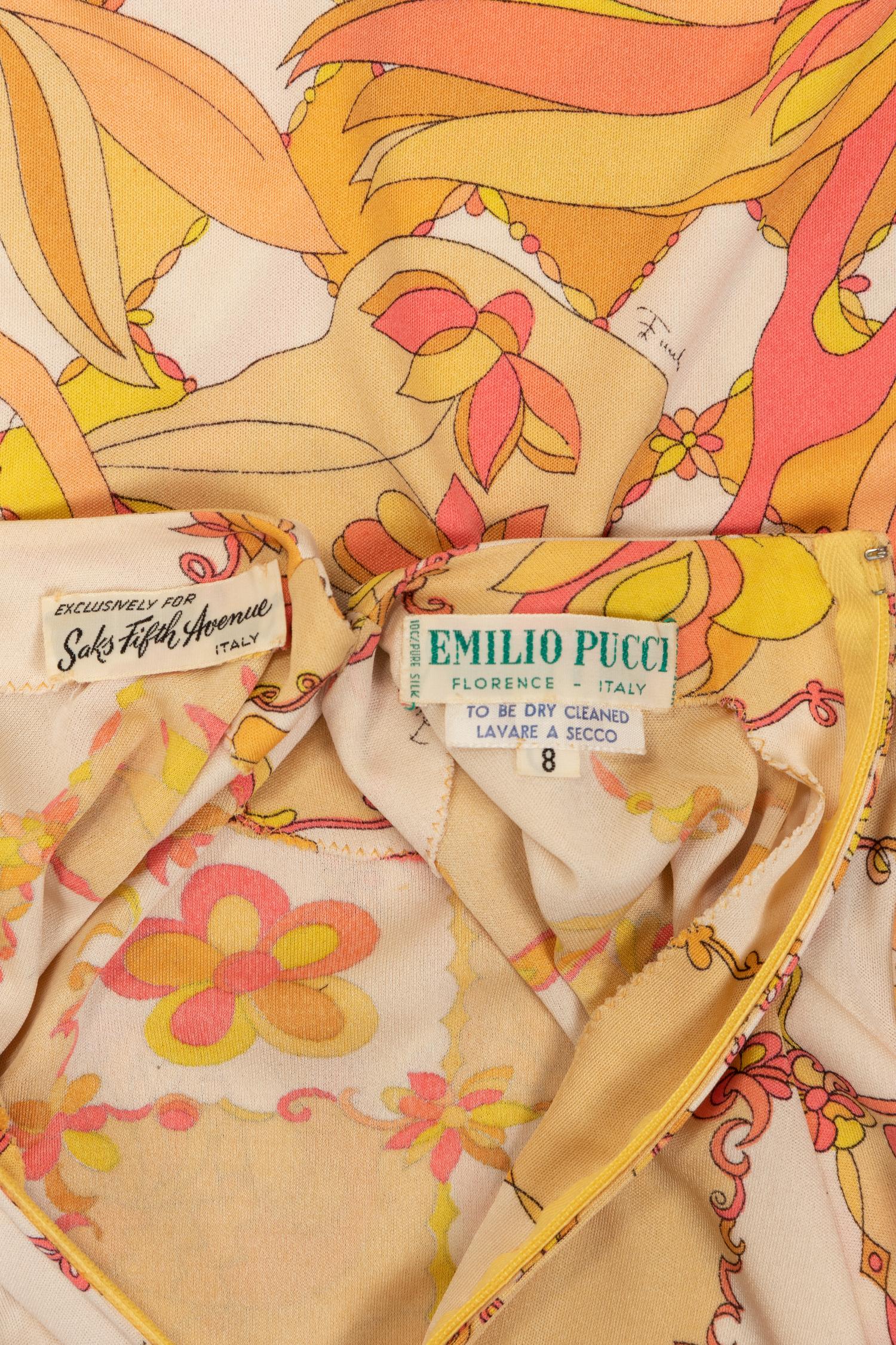 Five Emilio Pucci Items: One Dress with Belt, One Jumpsuit, One Handkerchief, and One Bag, 1960s