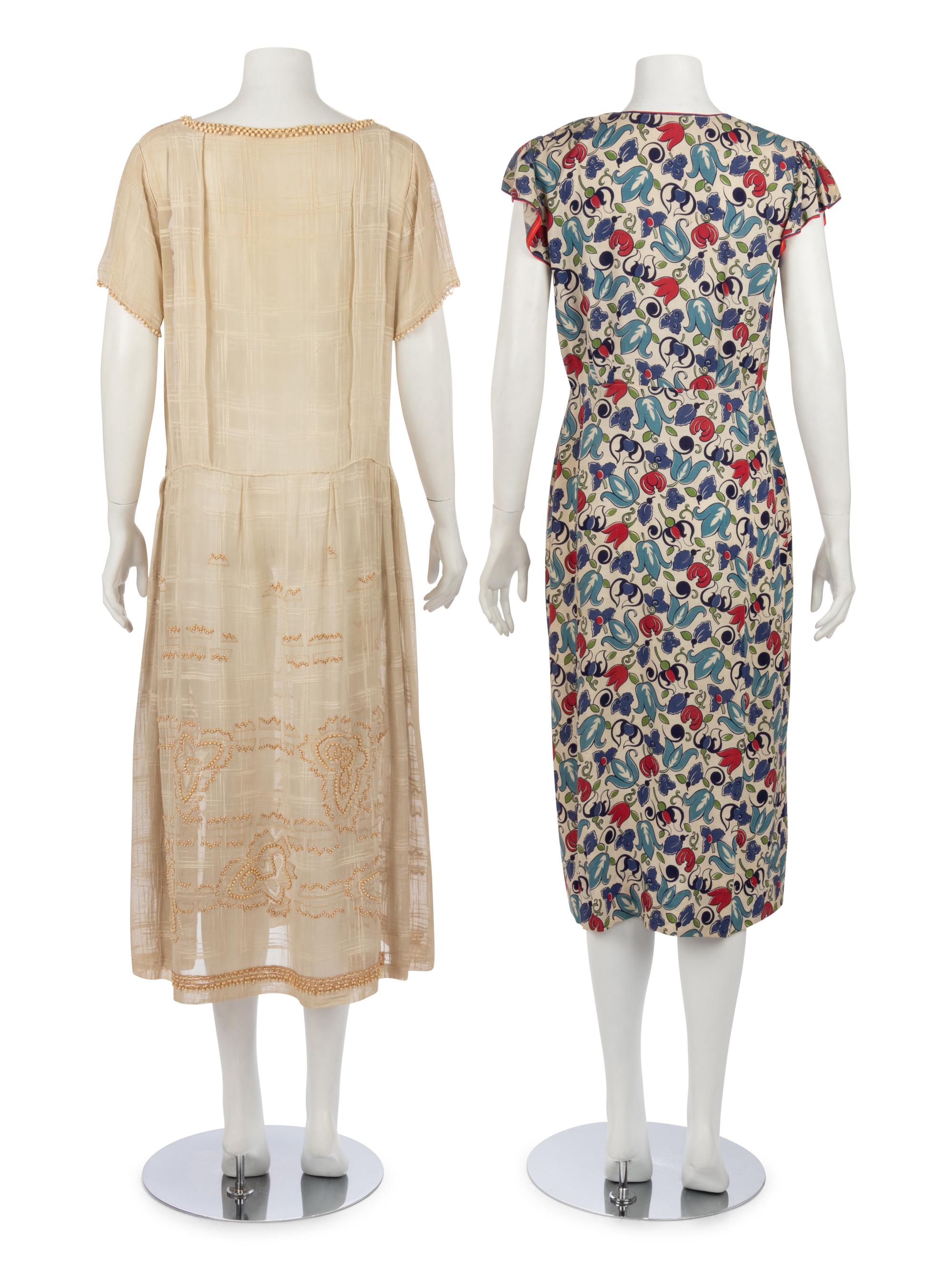 Three Vintage Day & Evening Dresses, 1920s