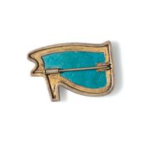 An Egyptian Blue Faience Wadjet Eye — Set in a silver brooch