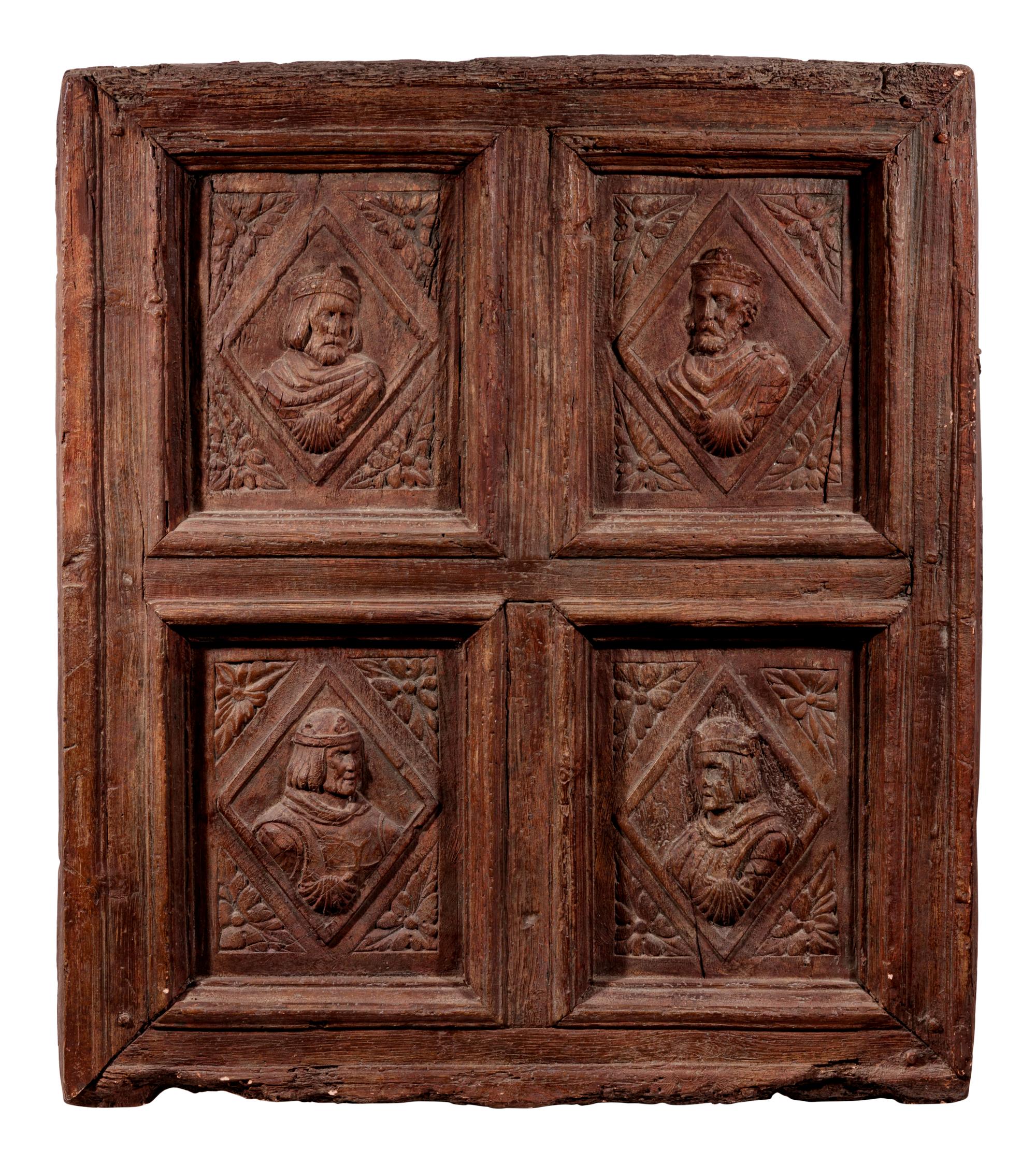 A Continental Terra Cotta Panel Cast from a Cabinet Door