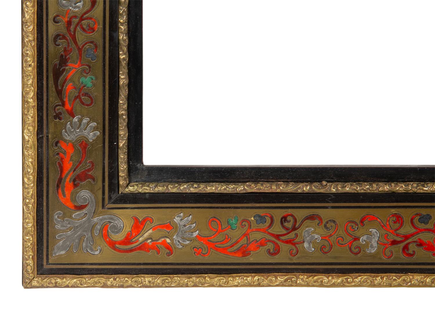 A French Boulle Inlaid Brass Picture Frame