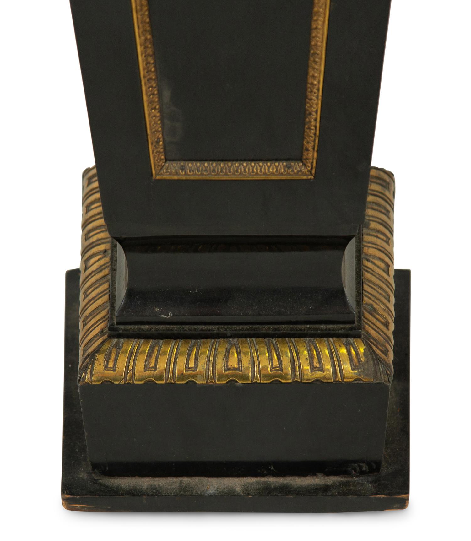 A Napoleon III Style Gilt Bronze Mounted Ebonized Pedestal