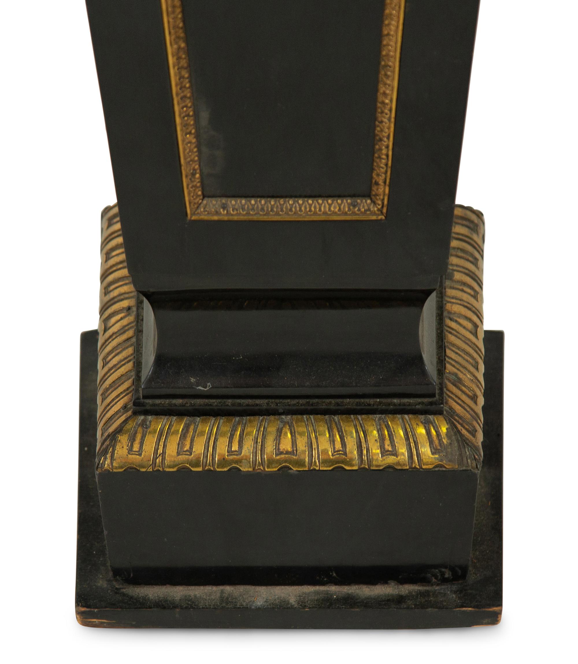 A Napoleon III Style Gilt Bronze Mounted Ebonized Pedestal