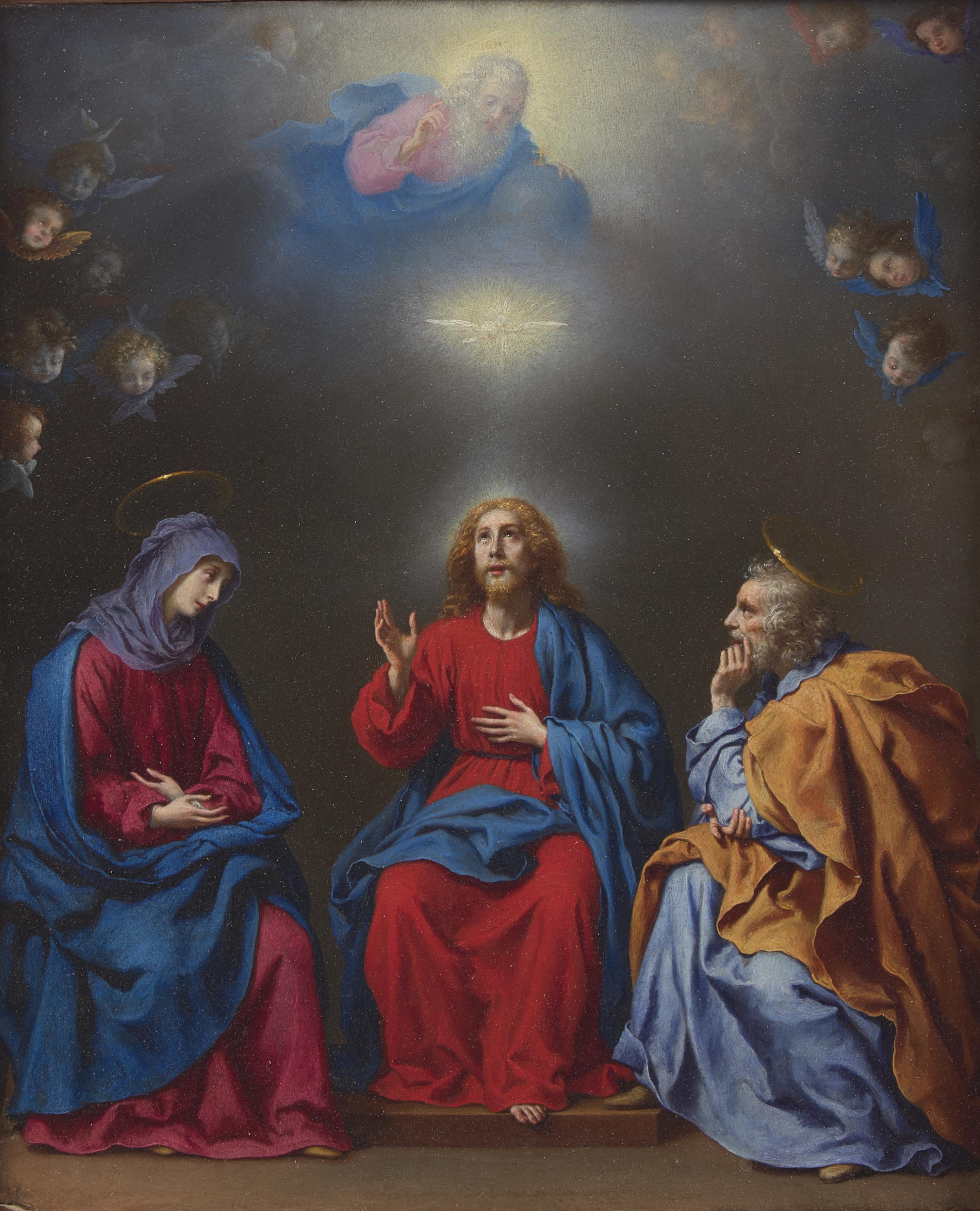 Carlo Dolci (Italian, 1616-1686) — The Holy Family with God the Father and the Holy Spirit above: a Sacra Conversazione