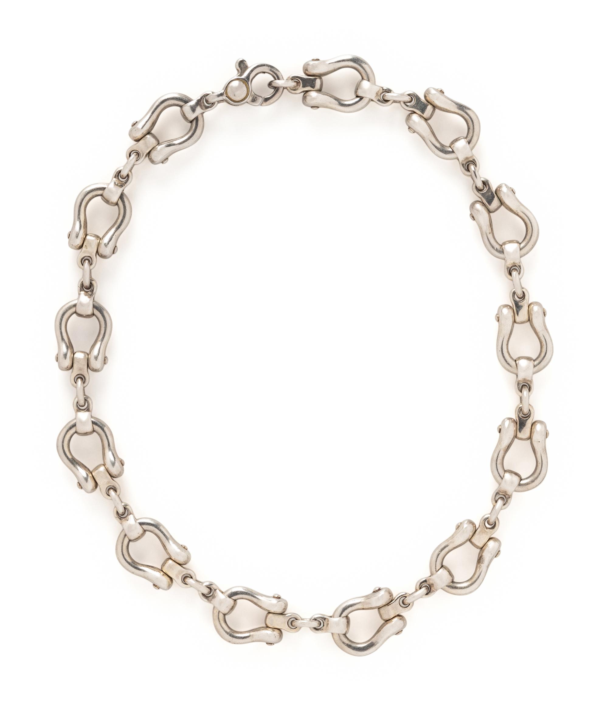 TIFFANY & CO. STERLING SILVER STIRRUP LINK NECKLACE