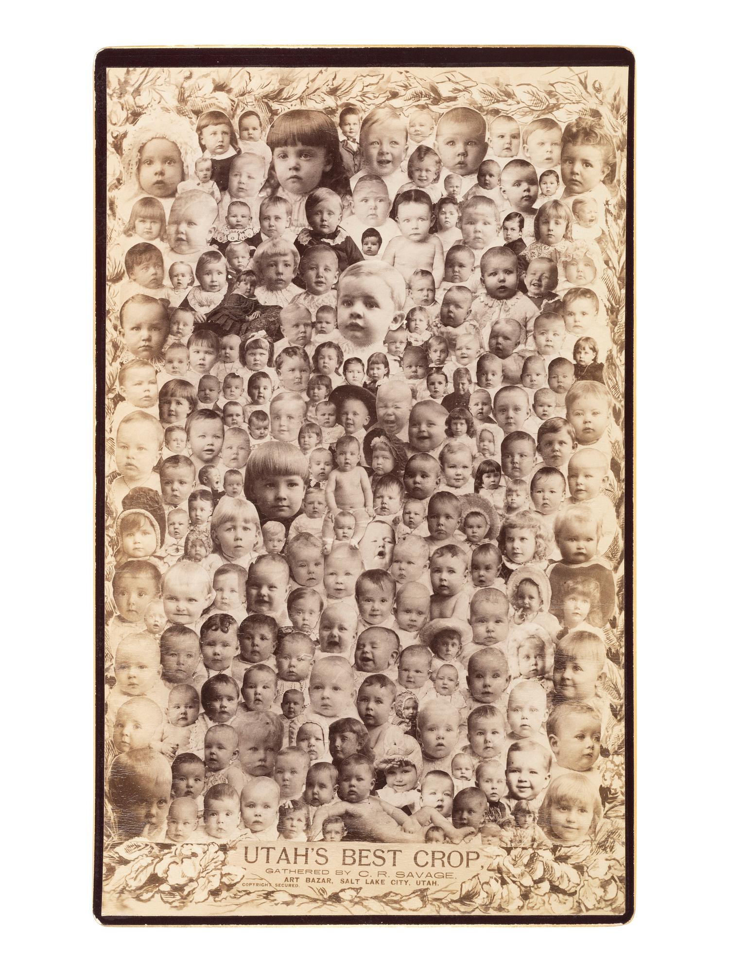 Western Americana -- Utah SAVAGE, C.R. (1832-1909), photographer. A pair of images related to Mormonism including Utah's Best Crop . Salt Lake City, UT: ca 1880-1890.