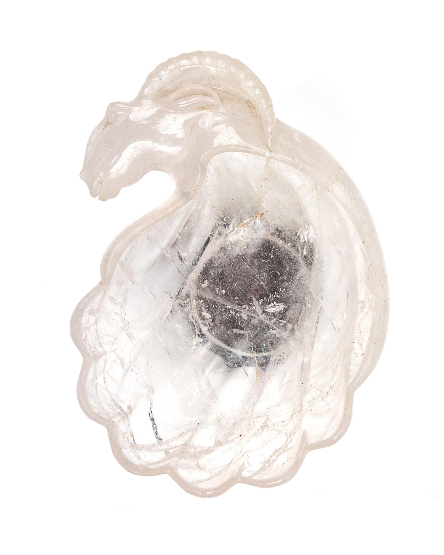 A Carved Rock Crystal Bowl Height 4 1/2 x width of bowl 11 5/8 inches. — 20TH CENTURY