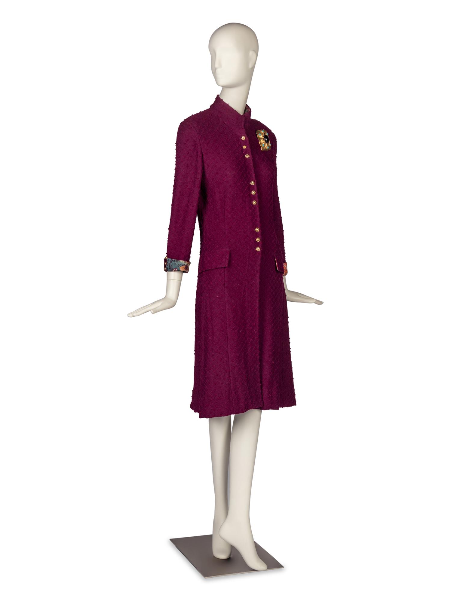 St. John Knit Coat with Brooch