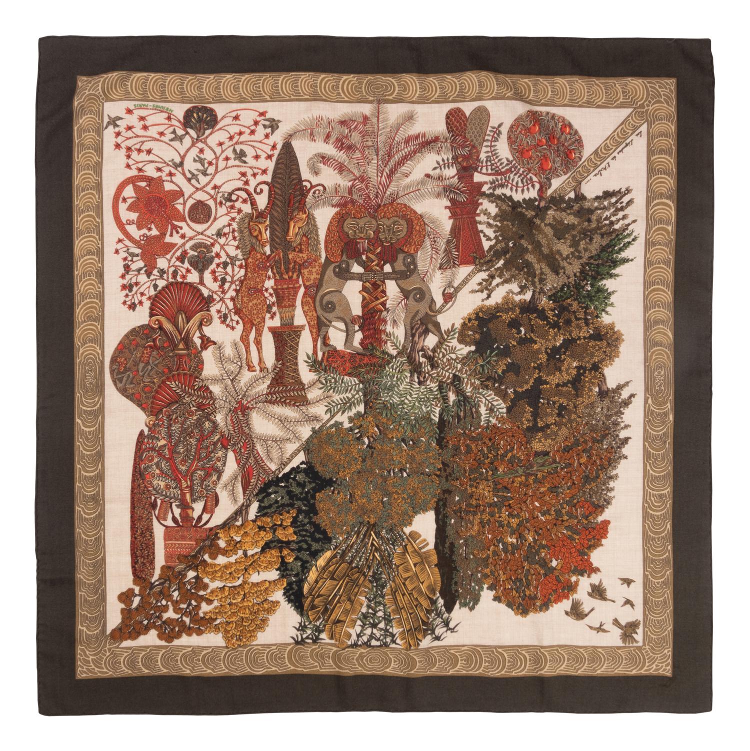 Two Hermès 90cm Cashmere/Silk Scarves