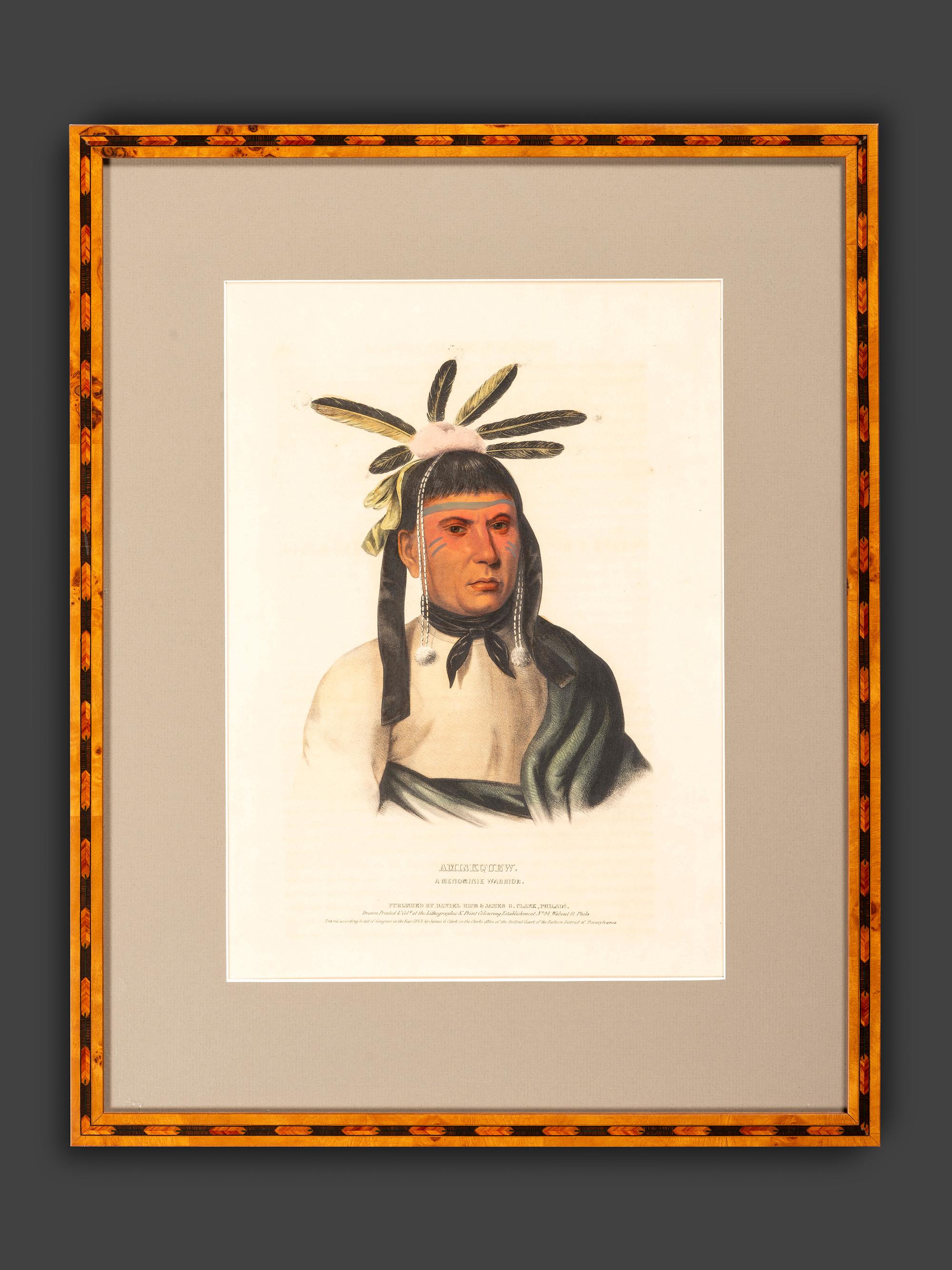 Four Hand-Colored Lithographs by McKenney and Hall