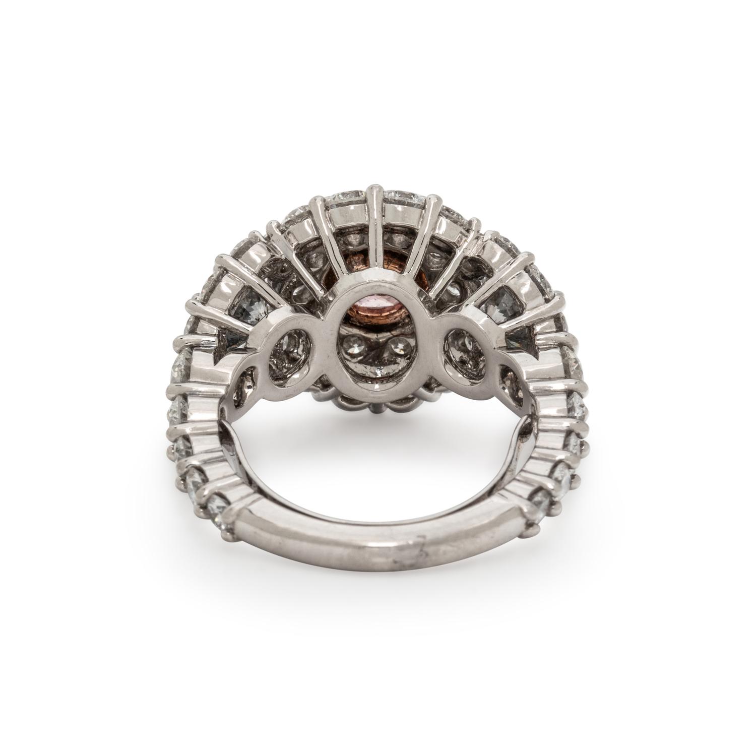 FANCY ORANGY PINK DIAMOND, GRAY DIAMOND, AND DIAMOND RING