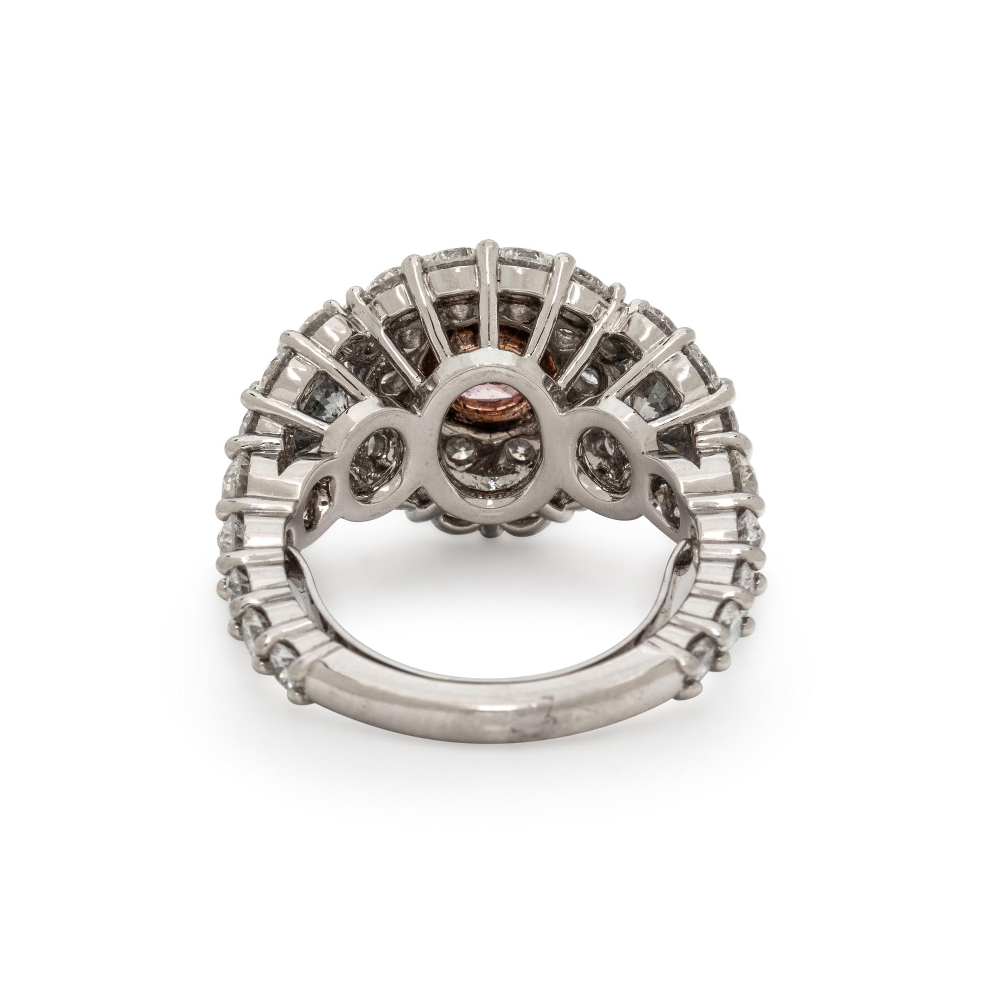 FANCY ORANGY PINK DIAMOND, GRAY DIAMOND, AND DIAMOND RING