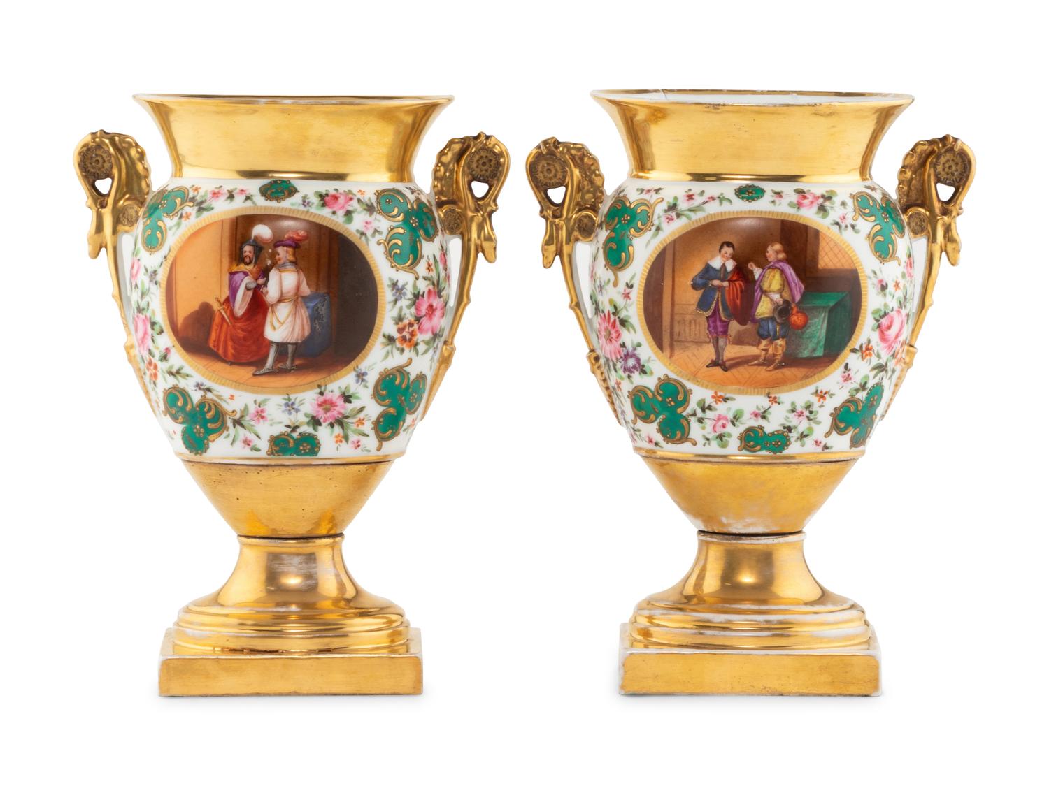 A Pair of Paris Porcelain Urns