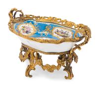 A Sèvres Style Gilt Metal Mounted Porcelain Bowl