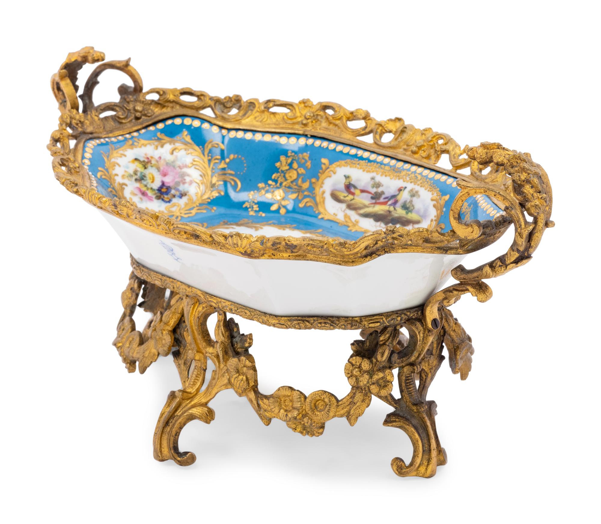A Sèvres Style Gilt Metal Mounted Porcelain Bowl