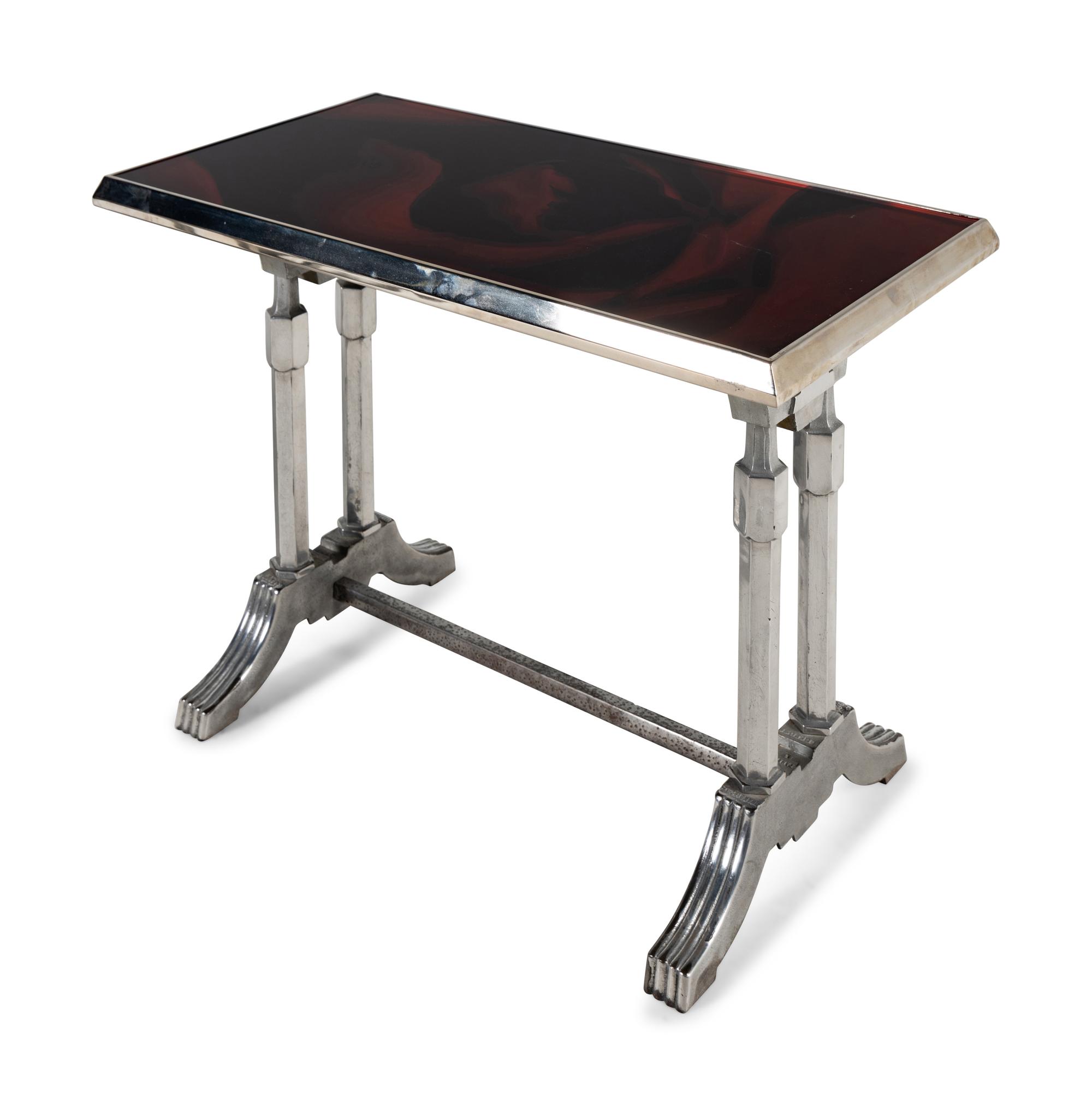 A Pair of Art Deco Chrome and Silver-Plate Café Tables