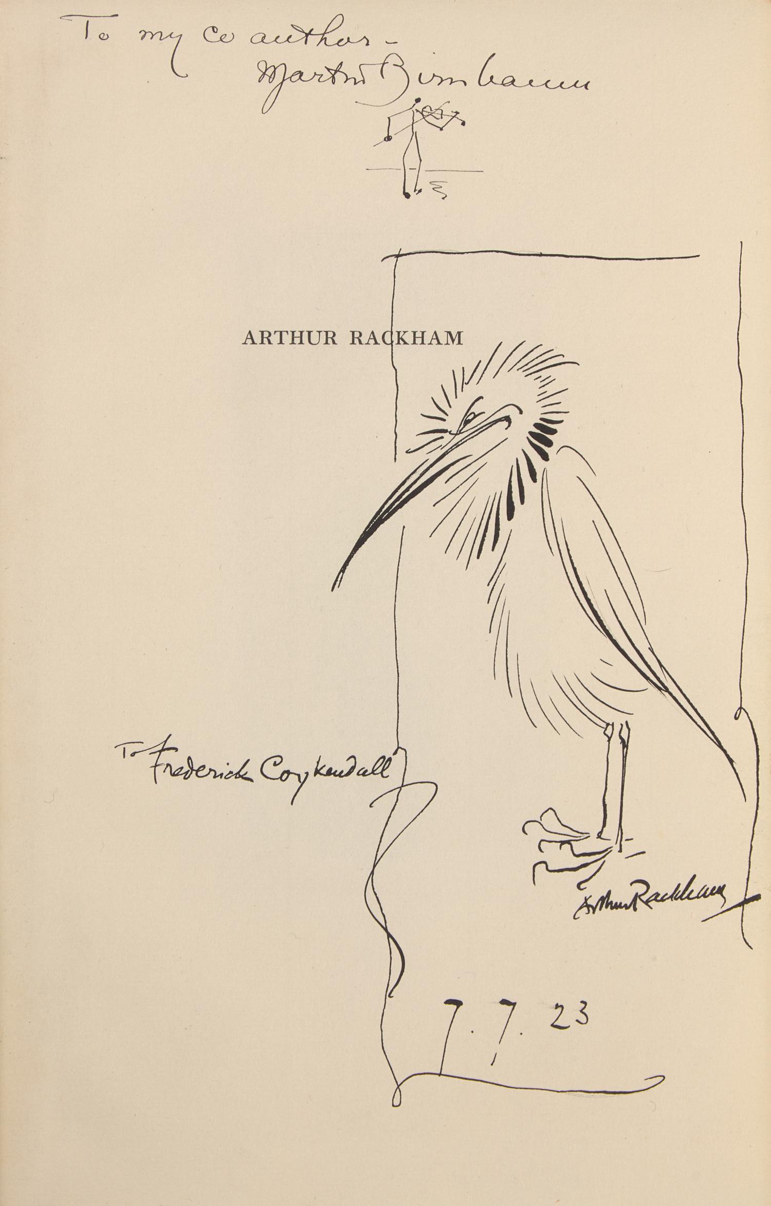 [Rackham, Arthur] Coykendall, Frederick, and Martin Birnbaum. Arthur Rackham A List of Books Illustrated by Him