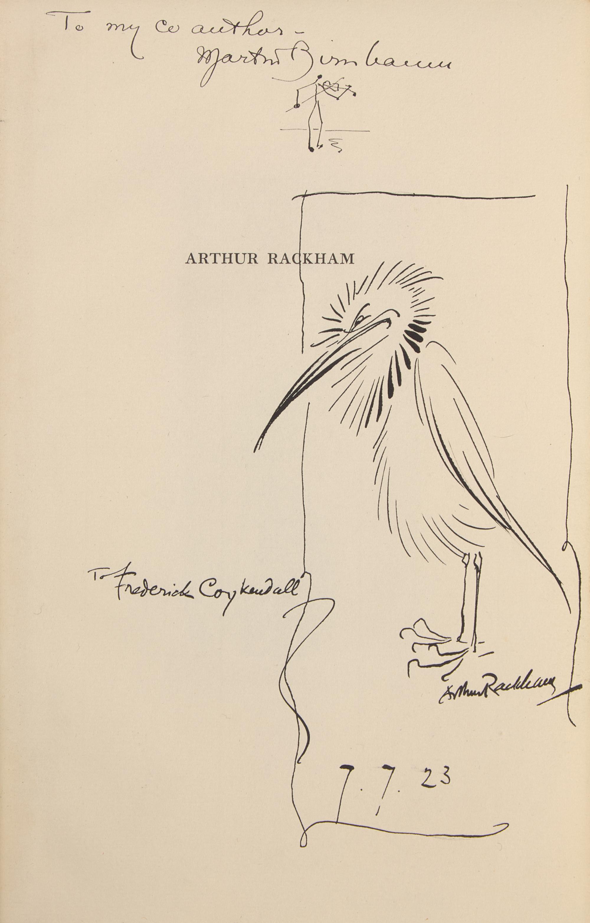 [Rackham, Arthur] Coykendall, Frederick, and Martin Birnbaum. Arthur Rackham A List of Books Illustrated by Him