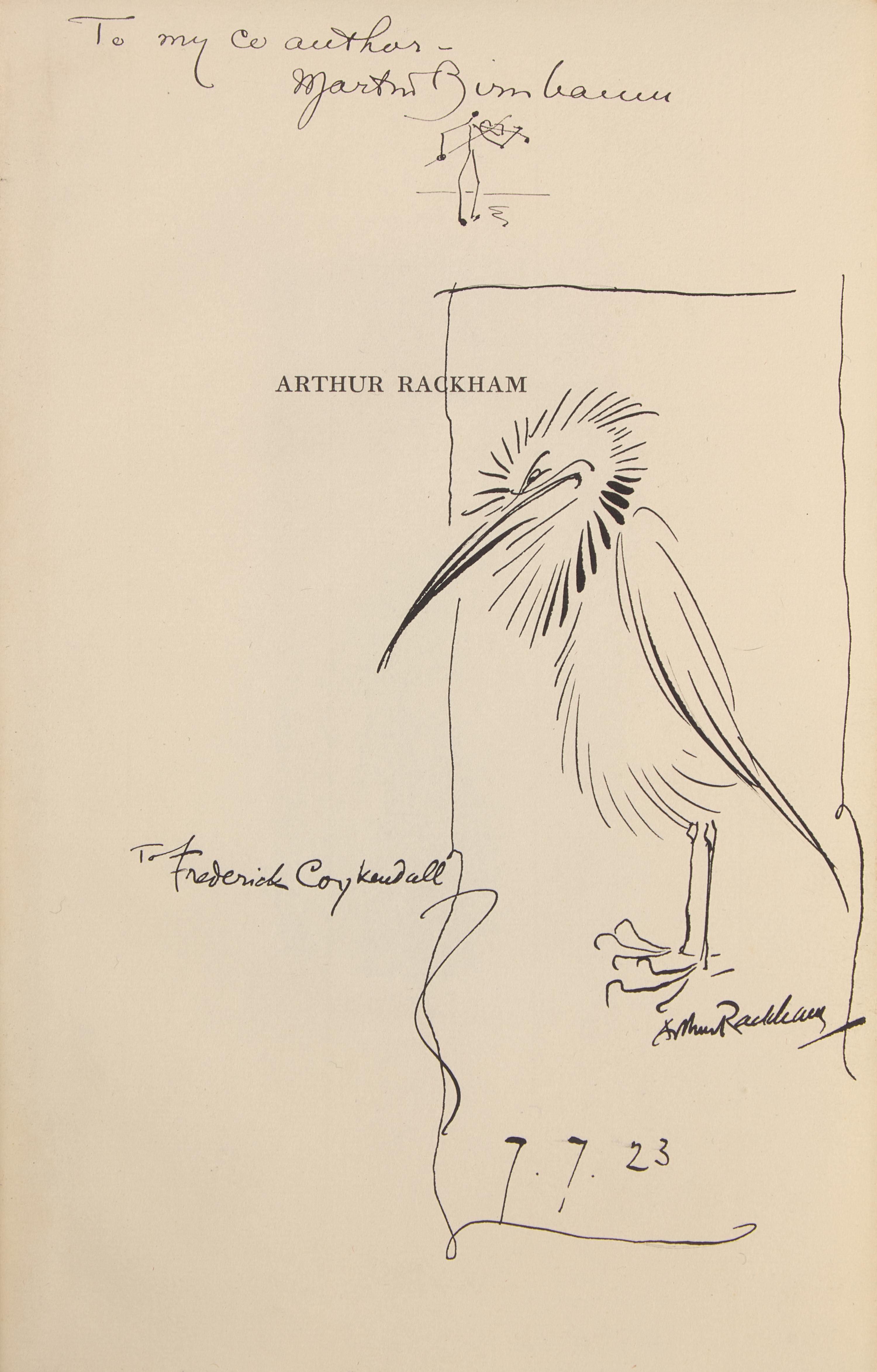 [Rackham, Arthur] Coykendall, Frederick, and Martin Birnbaum. Arthur Rackham A List of Books Illustrated by Him