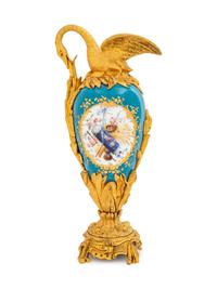 A Sèvres Style Gilt Bronze Mounted Porcelain Ewer