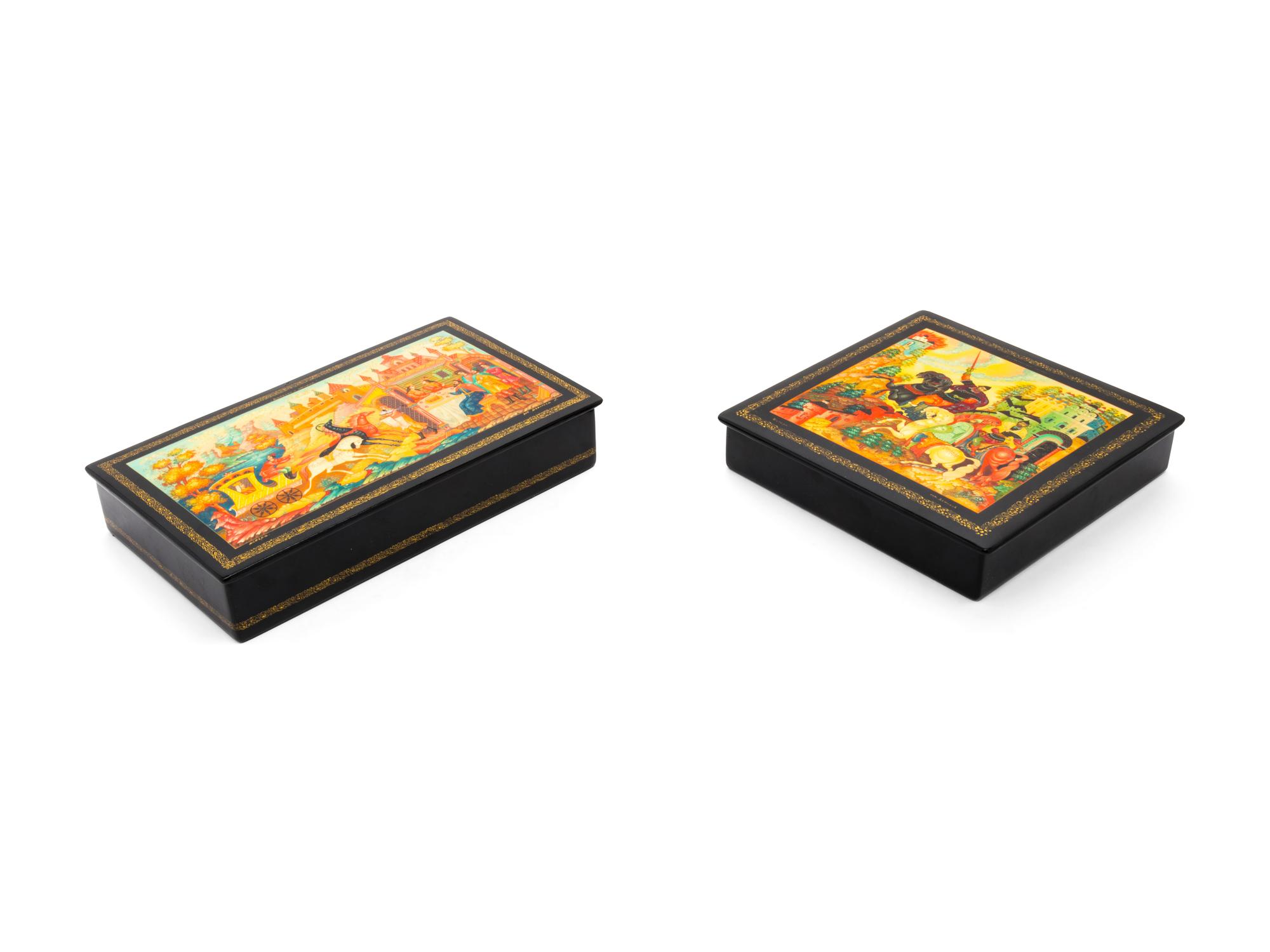 Two Russian Lacquered Boxes
