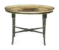 A Regency Style Painted Tole Tray Top Table