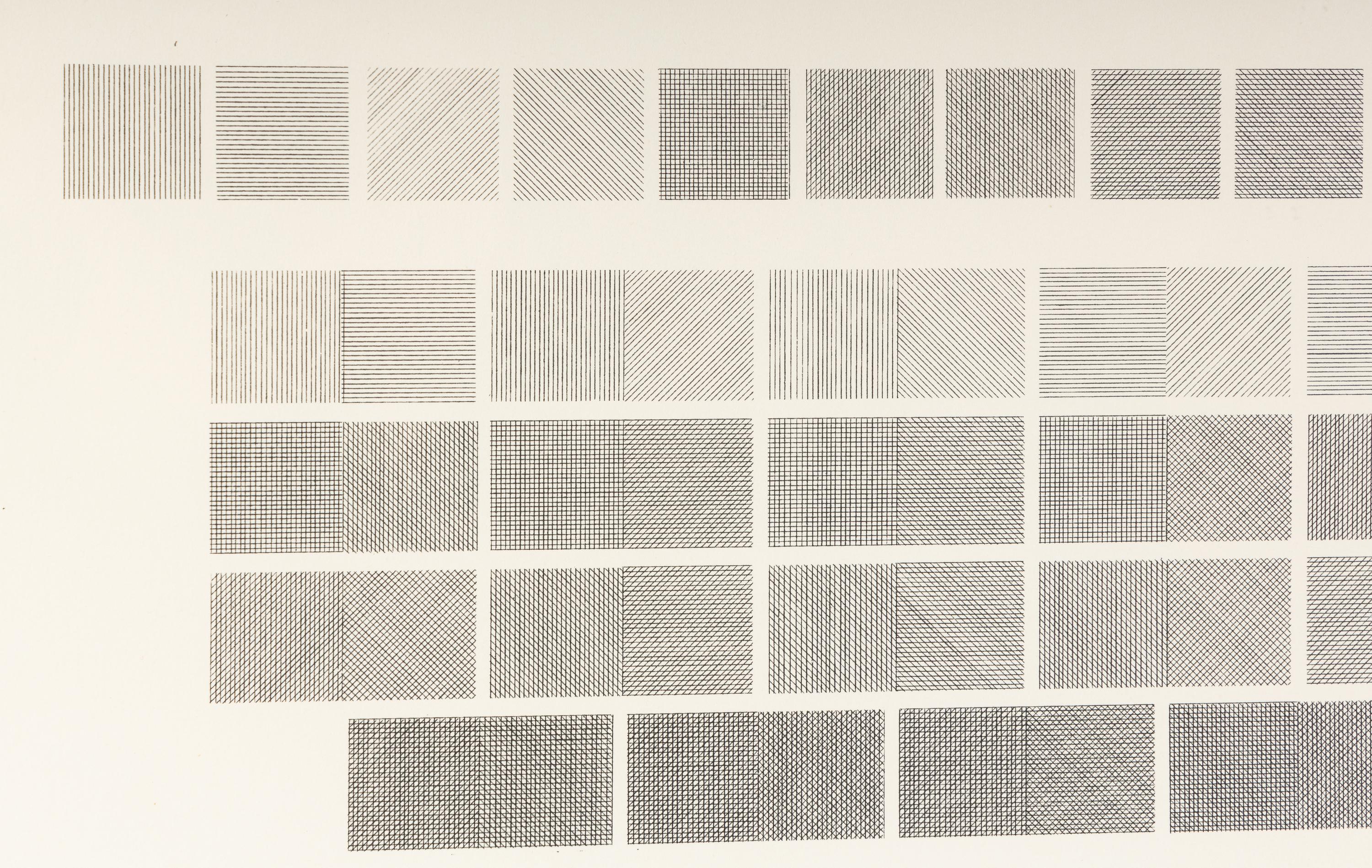 All One, Two, Three & Four Part Combinations of Lines in Four Directions (set of two), 1976