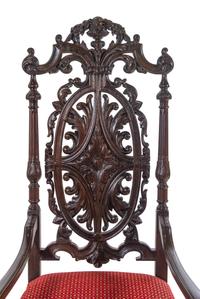 A Pair of Charles II Style Oak Armchairs