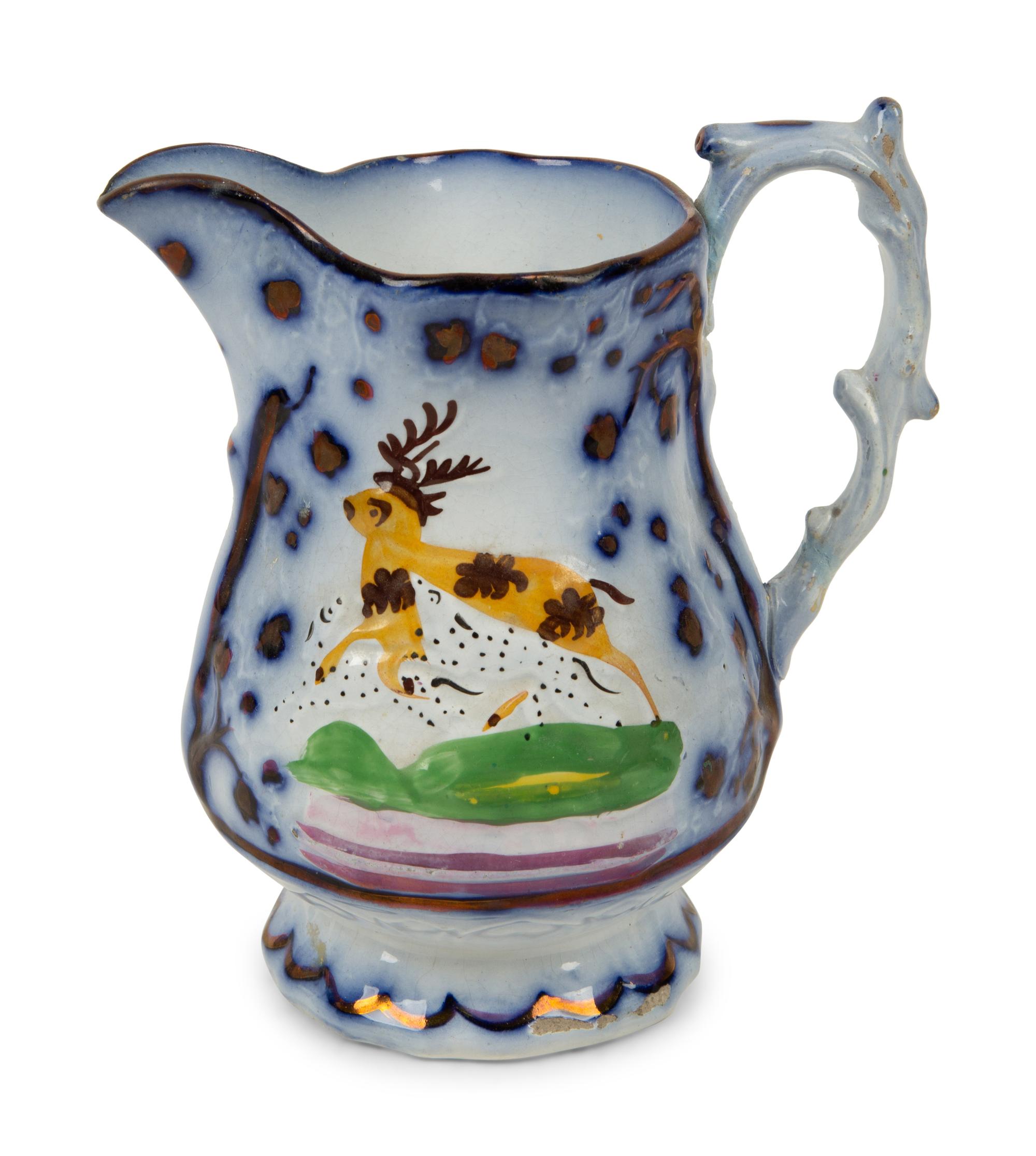 A Collection of Eight Painted, Transferware and Molded Earthenware Articles — 19TH/20TH CENTURY