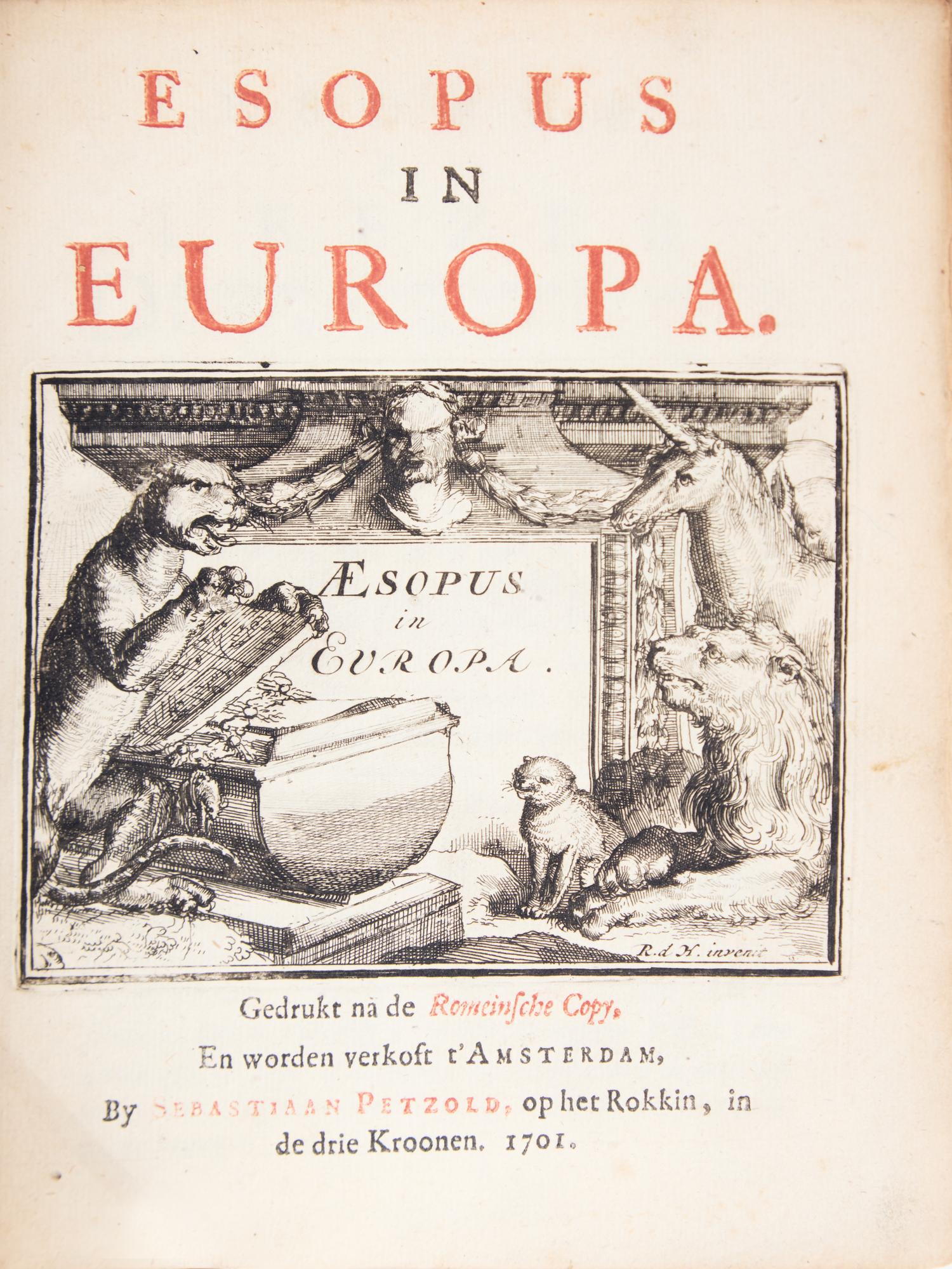 [Children's & Illustrated] (Hooghe, Romeyn de). Esopus in Europa