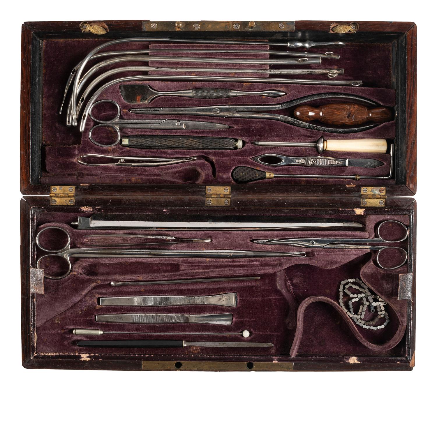 [CIVIL WAR]. Equipment and relic archive related to Civil War surgeon Dr. Joseph R. Martin and his service with the 124th Pennsylvania Infantry Regiment, highlighted by Tiemann & Co. surgical kit.
