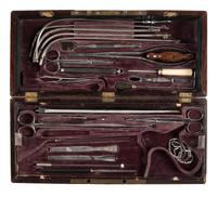 [CIVIL WAR]. Equipment and relic archive related to Civil War surgeon Dr. Joseph R. Martin and his service with the 124th Pennsylvania Infantry Regiment, highlighted by Tiemann & Co. surgical kit.