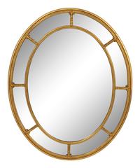 A George III Style Giltwood Oval Parclose Mirror with Beveled Glass
