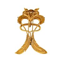 FRENCH, M.C. LALIQUE, YELLOW GOLD, DIAMOND AND BLUE ENAMEL OWL PIN