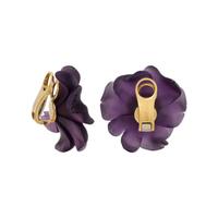 ALETTO BROTHERS, CARVED AMETHYST, GARNET AND DIAMOND FLOWER EARRINGS