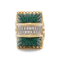 R. STONE, VINTAGE, DIAMOND AND MALACHITE RING