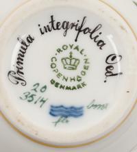 A Set of Eight Royal Copenhagen Flora Danica Pots de Crème and Saucers
