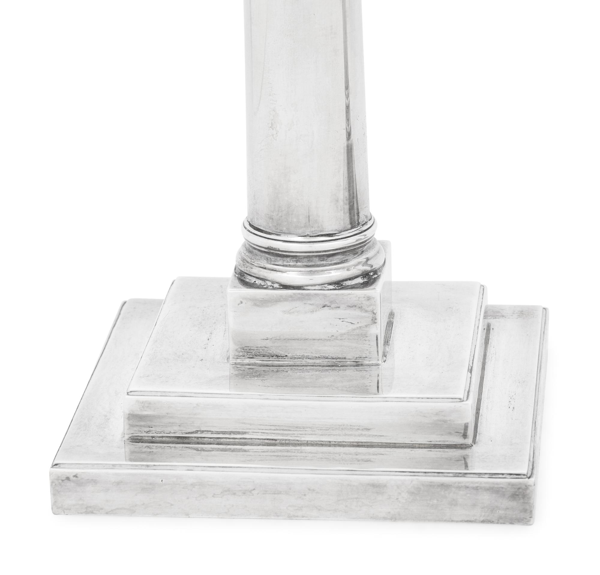 A Pair of Tiffany and Co. Silver Candlesticks