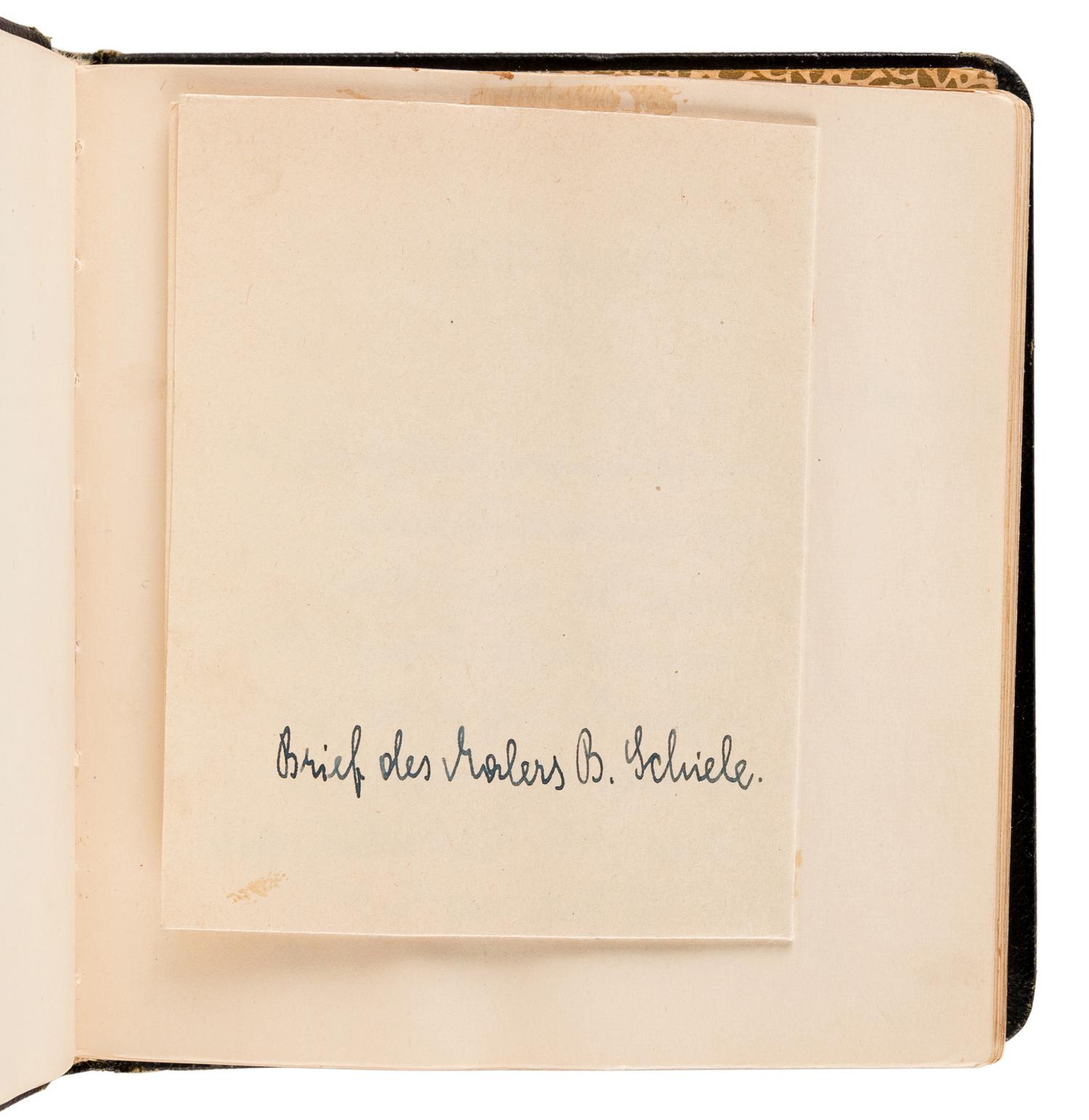 [KAUFMAN, Enit Zerner (1897-1961)] –SCHIELE, Egon (1890-1918). Autograph letter signed ("Egon Schiele" in a paraph), [to Enit Zerner Kaufman, "Fraulein"]. [Vienna], 22 August 1918.